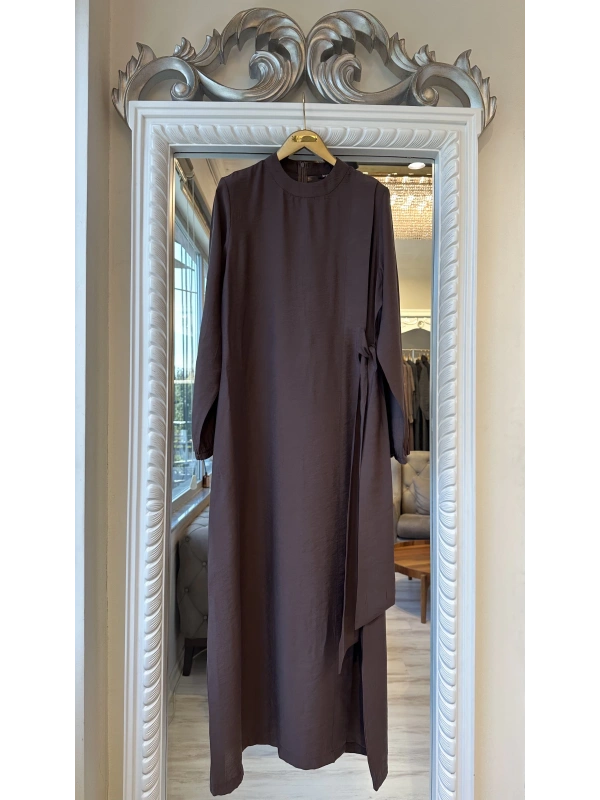 INVEE 6958 Modal Kumaş Kahve Elbise