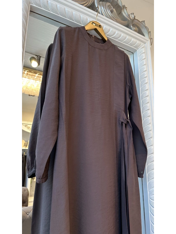 INVEE 6958 Modal Kumaş Kahve Elbise