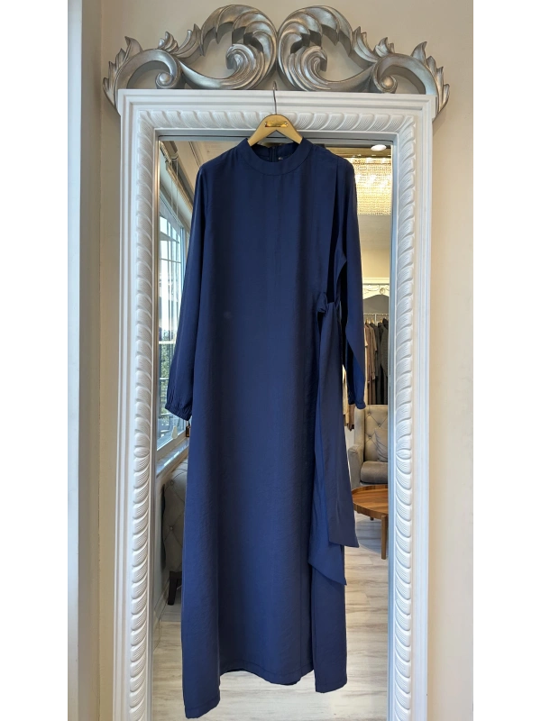 INVEE 6958 Modal Kumaş Lacivert Elbise