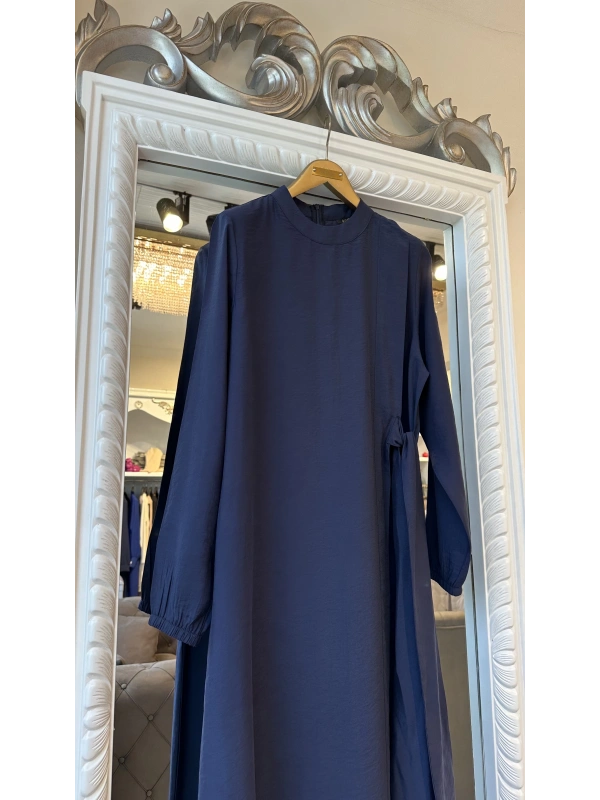 INVEE 6958 Modal Kumaş Lacivert Elbise