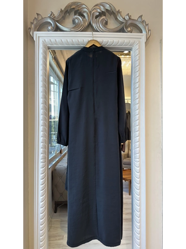 INVEE 6958 Modal Kumaş Siyah Elbise