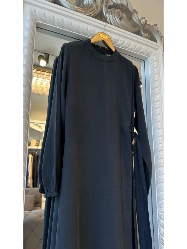 INVEE 6958 Modal Kumaş Siyah Elbise