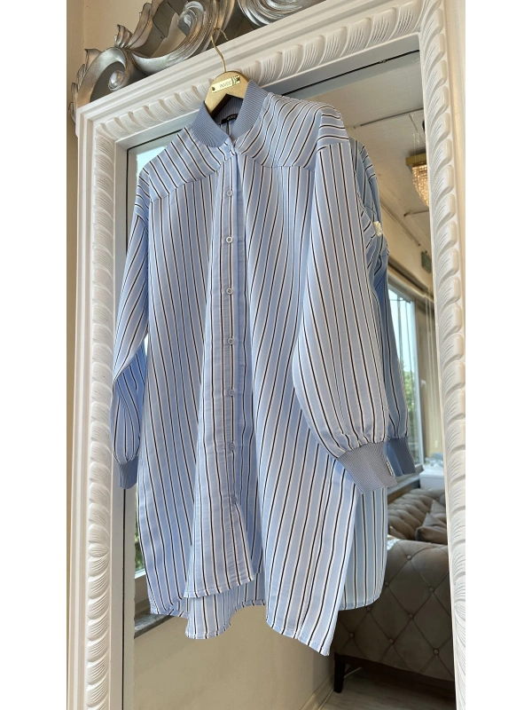 INVEE 6970 Mavi Çizgili Gömlek