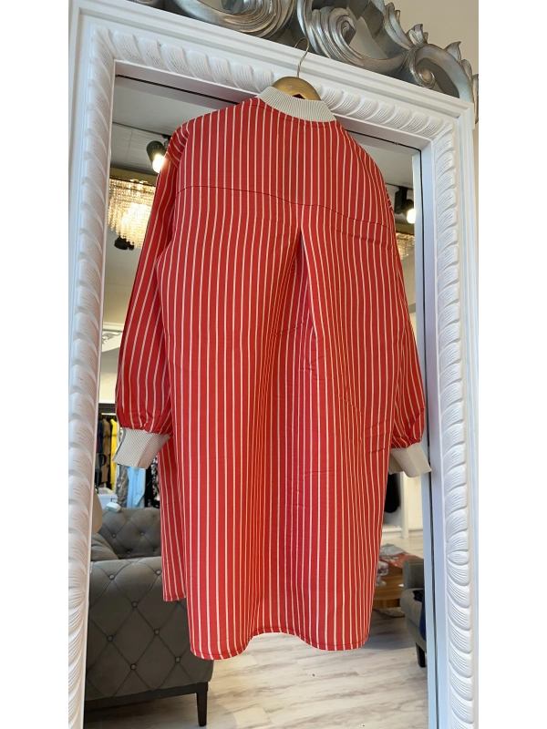 INVEE 6970 Oranj Çizgili Gömlek