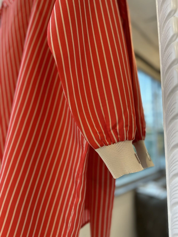 INVEE 6970 Oranj Çizgili Gömlek