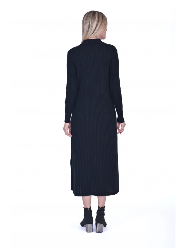 İNVEE 6975 Yün Karışımlı Triko Hırka - Siyah