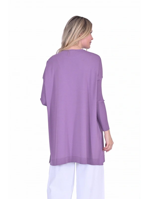 İNVEE 6976 Triko Tunik - Eflatun