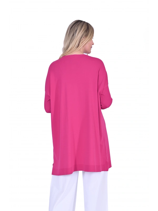 İNVEE 6976 Triko Tunik - Fuşya