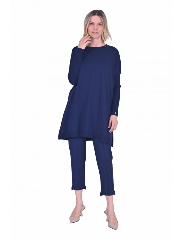 İNVEE 6976 Triko Tunik - Lacivert