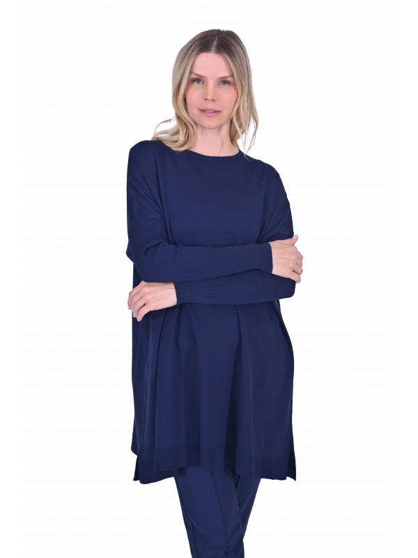 İNVEE 6976 Triko Tunik - Lacivert