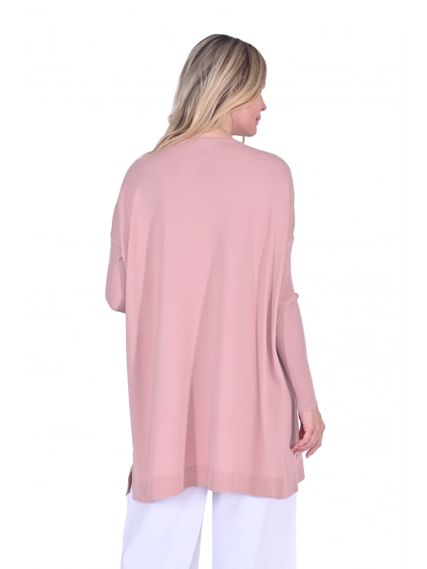 İNVEE 6976 Triko Tunik - Pudra