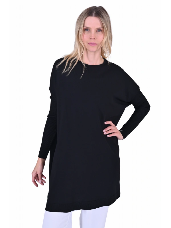 İNVEE 6976 Triko Tunik - Siyah