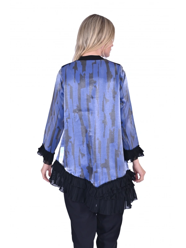 İNVEE 6980 Eteği Asimetrik Lacivert Tunik