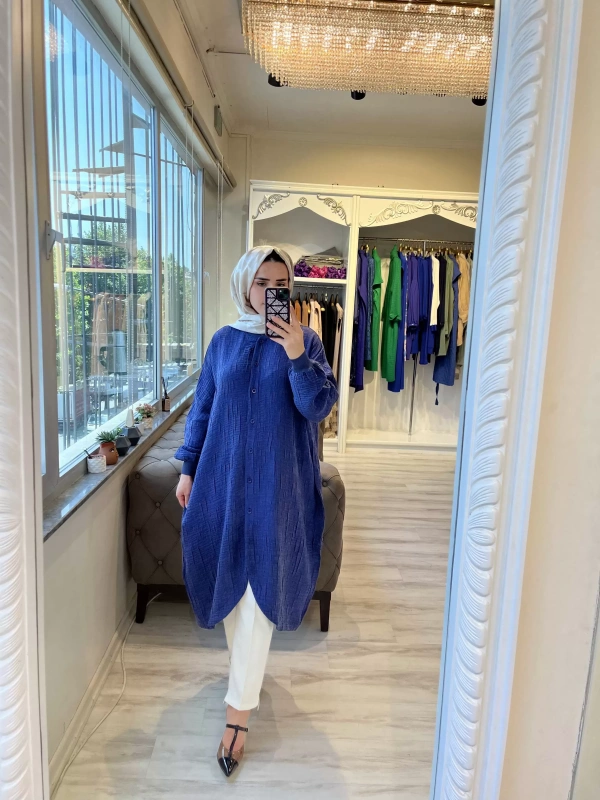 İNVEE 6982 İndigo Modal Tunik