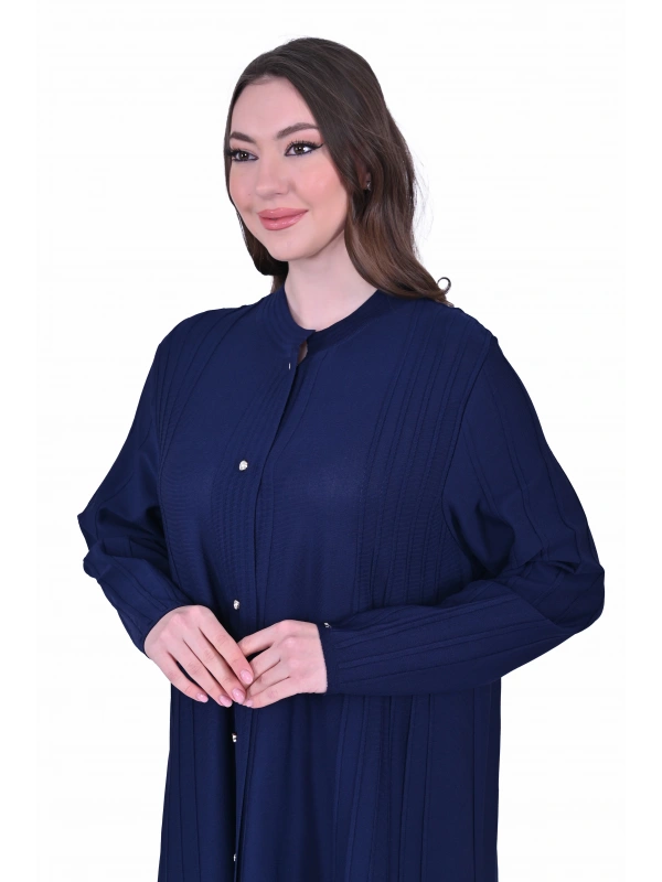 İNVEE 6988 Nervürlü Lacivert Triko Hırka