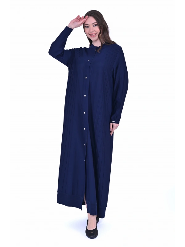 İNVEE 6988 Nervürlü Lacivert Triko Hırka