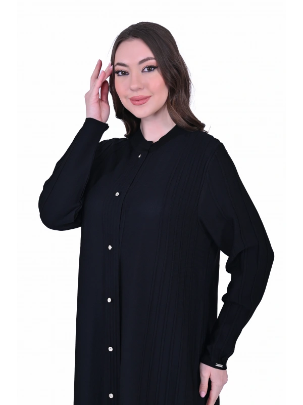 İNVEE 6988 Nervürlü Siyah Triko Hırka