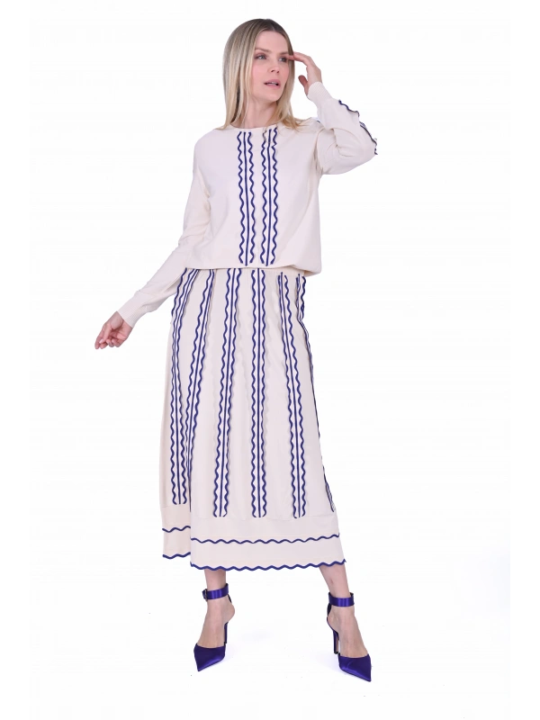 İNVEE 6992 Triko Takım - Bej