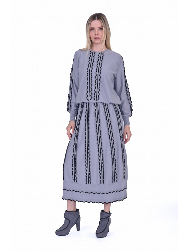 İNVEE 6992 Triko Takım - Gri