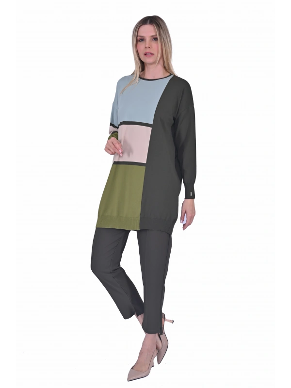 İNVEE 6994 Haki Triko Tunik