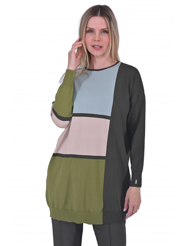 İNVEE 6994 Haki Triko Tunik