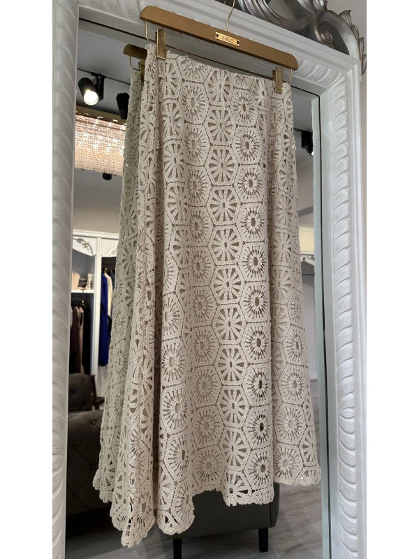 INVEE 7008 Ekru Dantel Takım