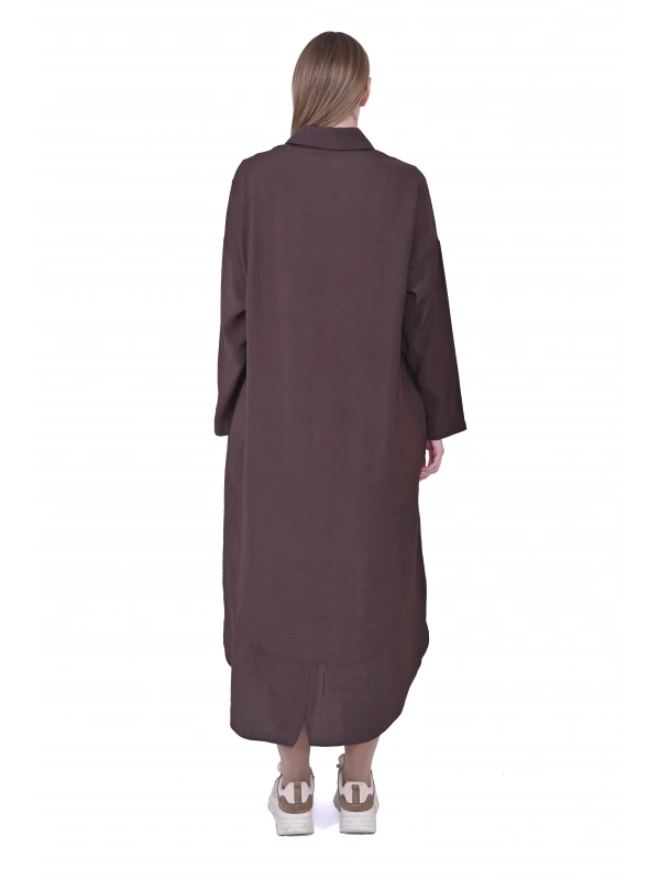 İNVEE 7010 Uzun Gömlek - Kahverengi