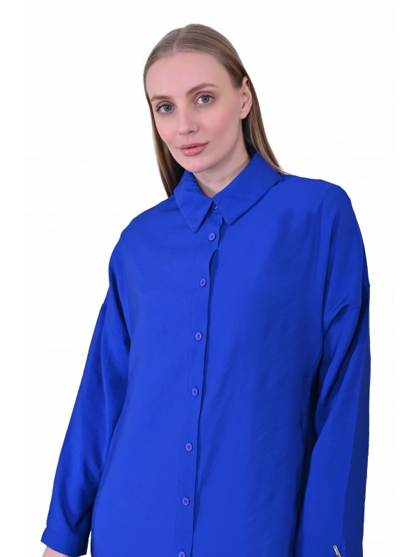 İNVEE 7010 Uzun Gömlek - Sax