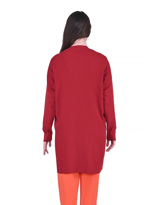 İNVEE 7014 Triko Tunik - Bordo