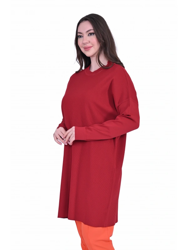 İNVEE 7014 Triko Tunik - Bordo