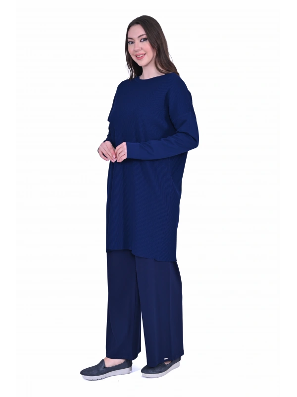 İNVEE 7014 Triko Tunik - Lacivert