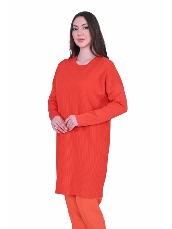 İNVEE 7014 Triko Tunik - Oranj