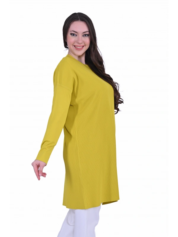 İNVEE 7014 Triko Tunik - Sarı