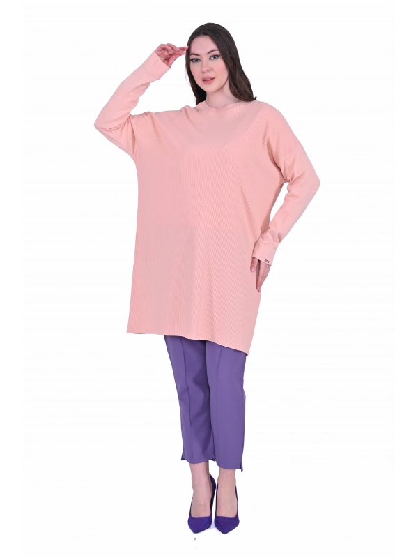 İNVEE 7014 Triko Tunik - Somon