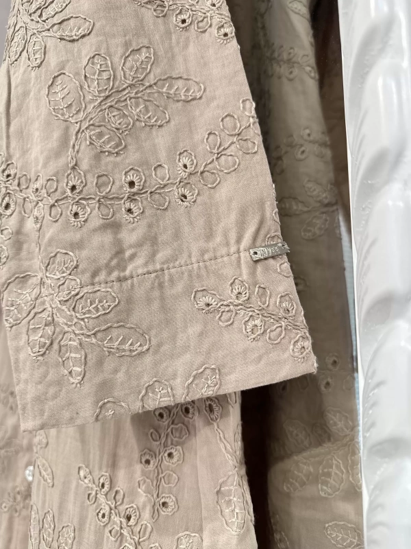 İNVEE Bej Delik İşi Gömlek Elbise