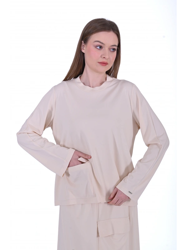 İNVEE Etekli Modal Takım - Bej