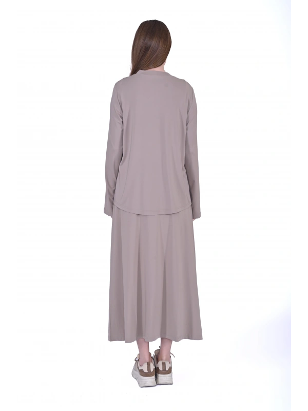 İNVEE Etekli Modal Takım - Vizon