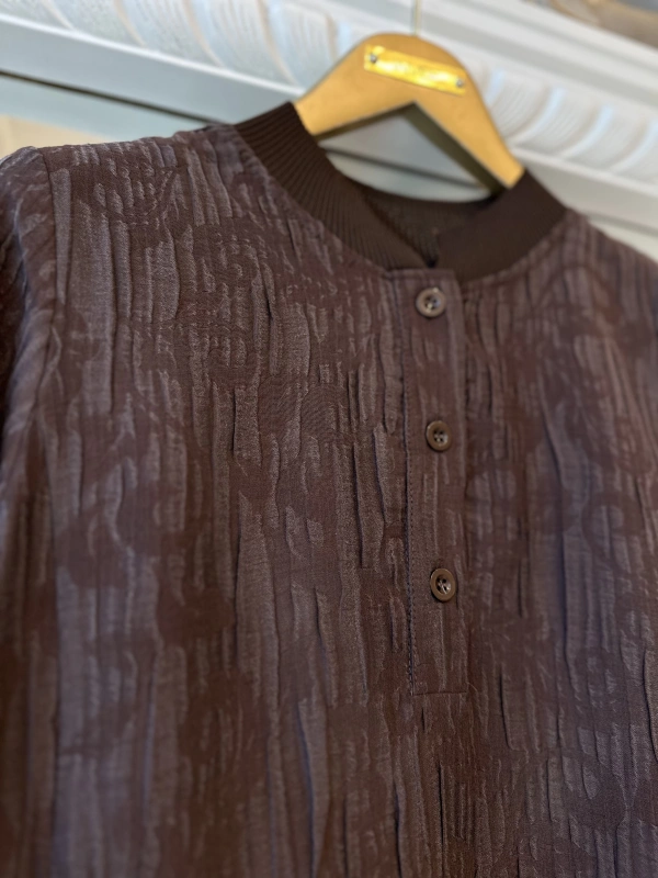 İNVEE 7026 Cepli Modal Elbise - Kahverengi