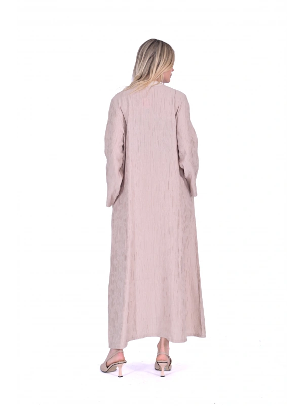 İNVEE 7026 Cepli Modal Elbise - Bej