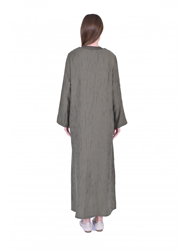 İNVEE 7026 Cepli Modal Elbise - Haki