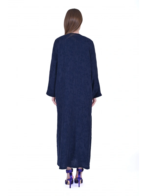 İNVEE 7026 Cepli Modal Elbise - Lacivert
