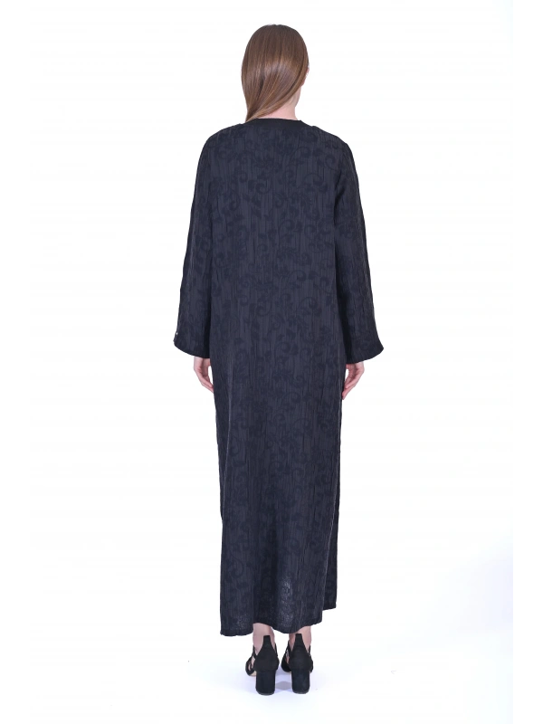 İNVEE 7026 Cepli Modal Elbise - Siyah