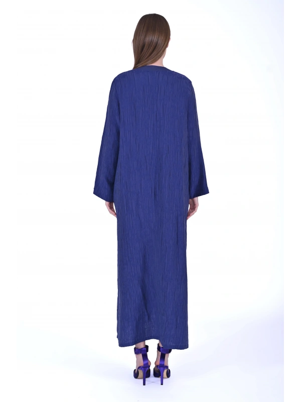 İNVEE 7026 Cepli Modal Elbise - İndigo