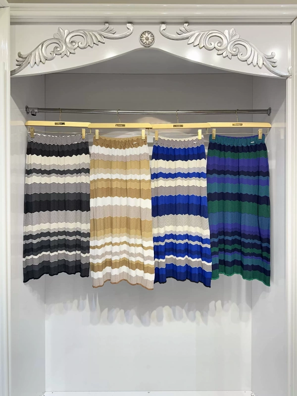 İNVEE 7028 Bej / Sax Triko Etek