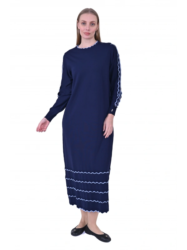 İNVEE 7030 Lacivert Triko Elbise