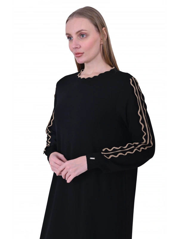 İNVEE 7030 Siyah Triko Elbise