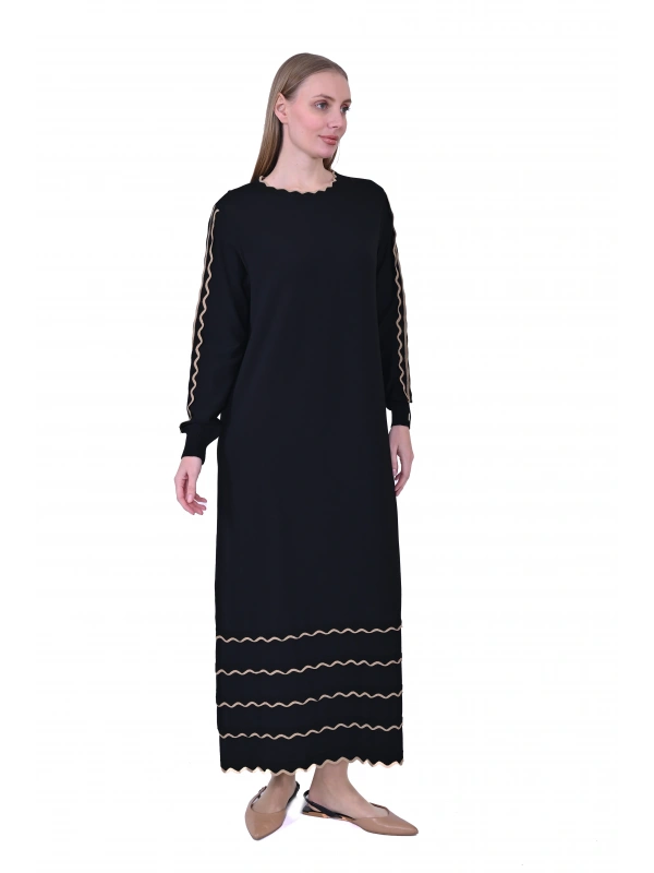 İNVEE 7030 Siyah Triko Elbise