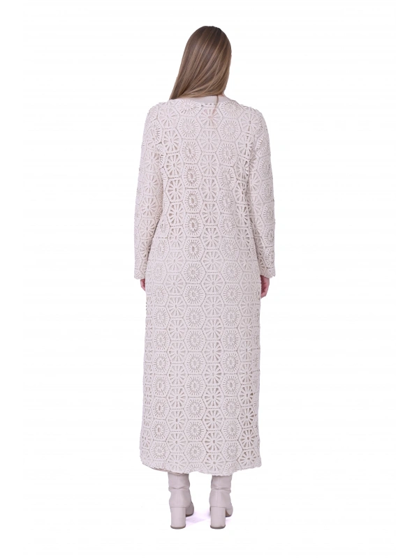 İNVEE 7031 Bej Dantel Elbise