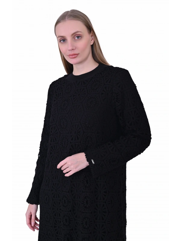 İNVEE 7031 Siyah Dantel Elbise