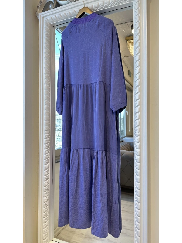 İNVEE 7033 Desenli Modal Elbise - Mor